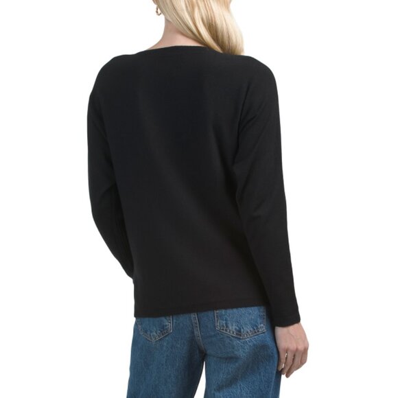 SIONI Black Snowflake Embellished Dolman Sleeve Sweater - Picture 2 of 2